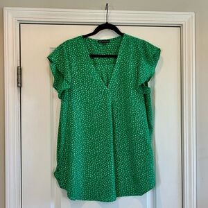 Adrianna Papell Green Floral Top